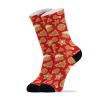 Wusikd Christmas Gingerbread Cookies Socks for Women and Men Red Long Socks for Athletic Running 2 view 1