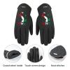 Italy Flag Map Women's Winter Suede Gloves Warm Soft Texting Gloves Fashion Dress Gloves Black-Style view 4