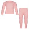 Fldy Kids Girls Boys Thermal Underwear Set Fleece Lined Base Long Johns Set Compression Undershirt Top & Tights Bottoms Pink 15-16 view 1