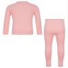 Fldy Kids Girls Boys Thermal Underwear Set Fleece Lined Base Long Johns Set Compression Undershirt Top & Tights Bottoms Pink 15-16 view 2