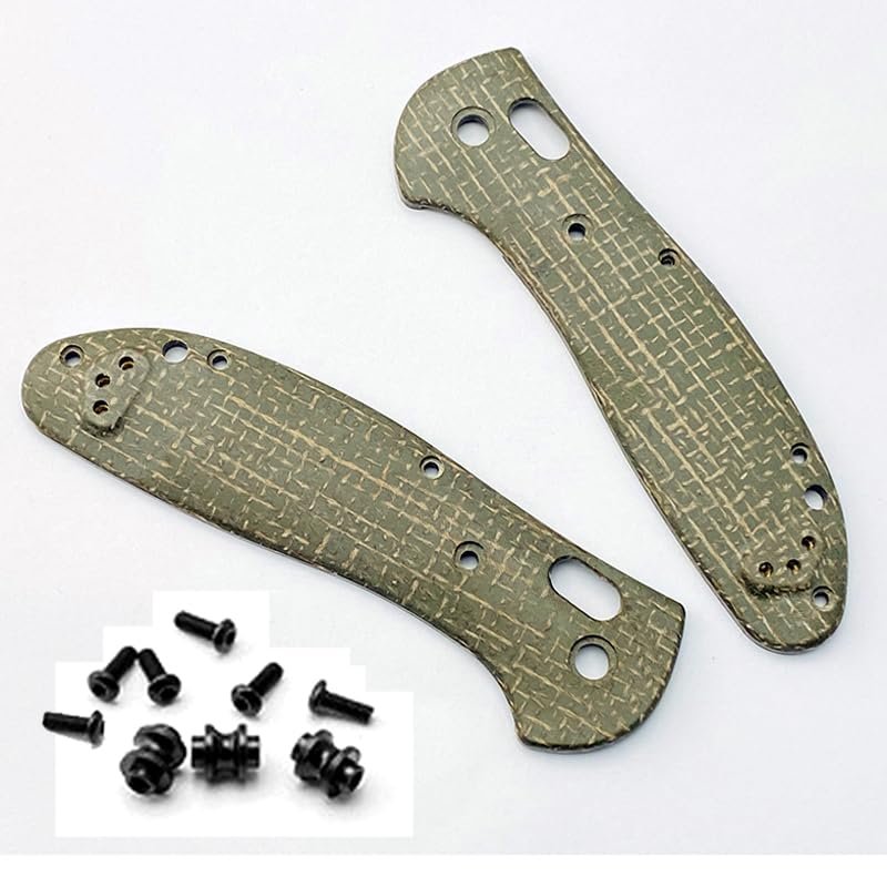 1Set Scale Handle Fits for Griptilian 551, Micarta Knife Handle Patch with Screws (Size : Green)