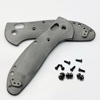 Echeson 1Set Scale Handle Fits Griptilian 551, Micarta Knife Handle Patch with Screws (Black)