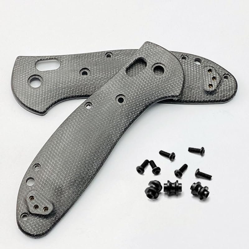 Echeson 1Set Scale Handle Fits Griptilian 551, Micarta Knife Handle Patch with Screws (Black)