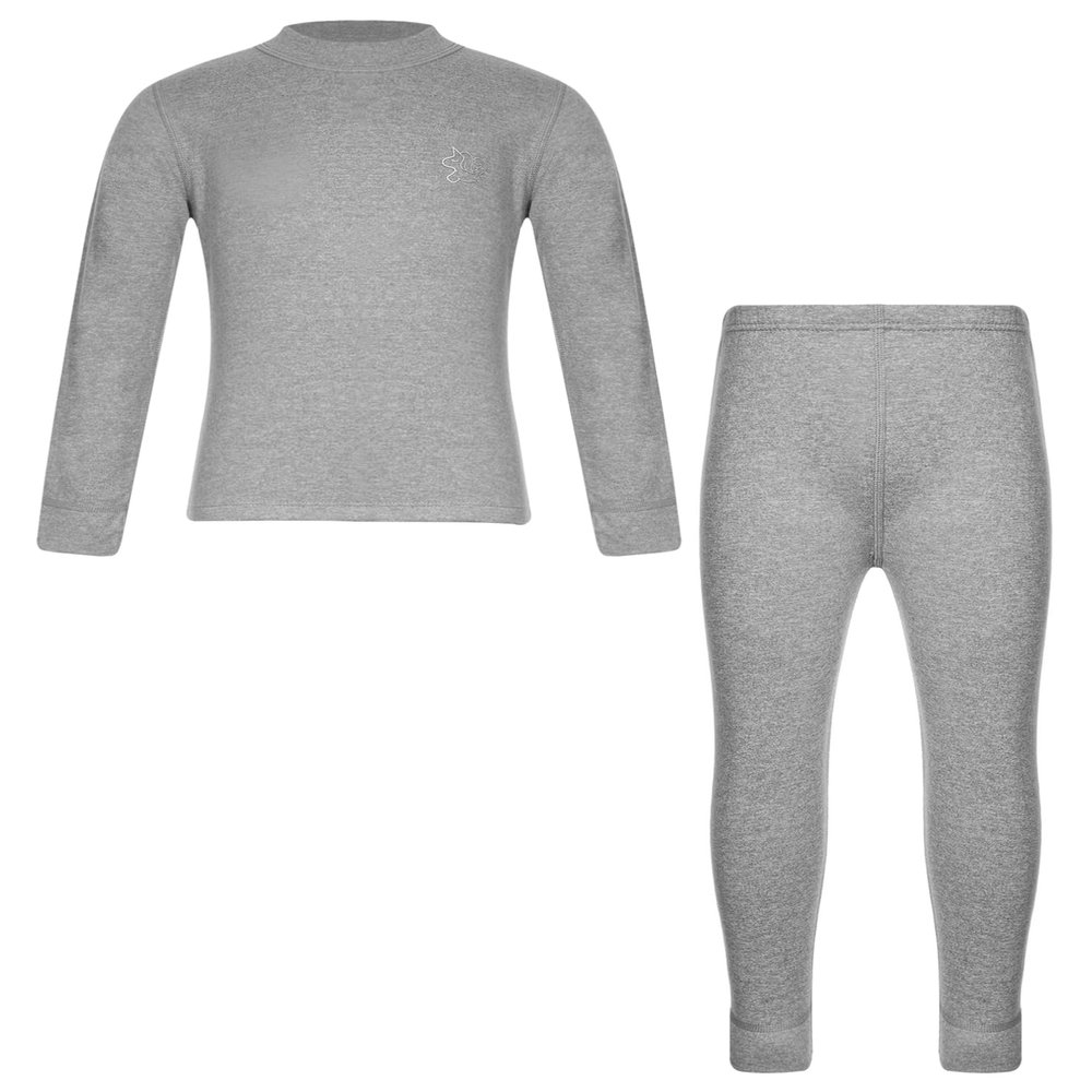 Fldy Kids Girls Boys Thermal Underwear Set Fleece Lined Base Long Johns Set Compression Undershirt Top & Tights Bottoms Gray 9-10