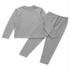 Fldy Kids Girls Boys Thermal Underwear Set Fleece Lined Base Long Johns Set Compression Undershirt Top & Tights Bottoms Gray 9-10 view 3