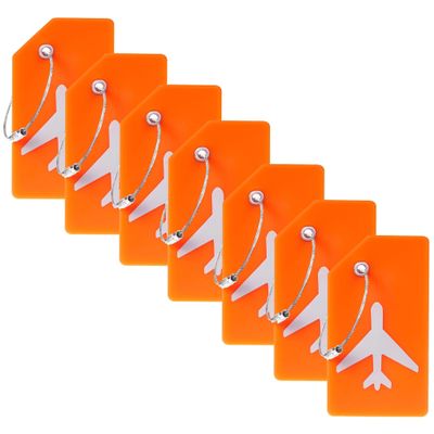 7 Pack Silicone Luggage Tag for Suitcases with Stainless Loop, TSA Approved, Privacy Protection Travel Essentials Bag Tags by Gostwo