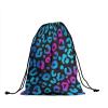Giwawa Leopard Print Drawstring Grip Bag - Blue Black Leopard Gymnastics Pouch Bags Adjustable Animal Skin String Bag for Gym Sports Storage view 2