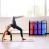 FEITJMMW Yoga Mat Storage Rack with Wheels,Movable Metal Yoga Mat Holder,Home Gym Organizer Rolling Cart,Large Capacity Yoga mat Storage Shelf for Yoga Mat Foam Roller Gym Equipment,31x20x28inch view 3