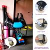 FEITJMMW Yoga Mat Storage Rack with Wheels,Movable Metal Yoga Mat Holder,Home Gym Organizer Rolling Cart,Large Capacity Yoga mat Storage Shelf for Yoga Mat Foam Roller Gym Equipment,31x20x28inch view 4