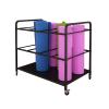 FEITJMMW Yoga Mat Storage Rack with Wheels,Movable Metal Yoga Mat Holder,Home Gym Organizer Rolling Cart,Large Capacity Yoga mat Storage Shelf for Yoga Mat Foam Roller Gym Equipment,31x20x28inch view 1