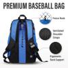 Tonesport Baseball Bag - Backpack for Baseball, Softball, Tball - Adults & Youth Bat Bag - Royal Blue view 4