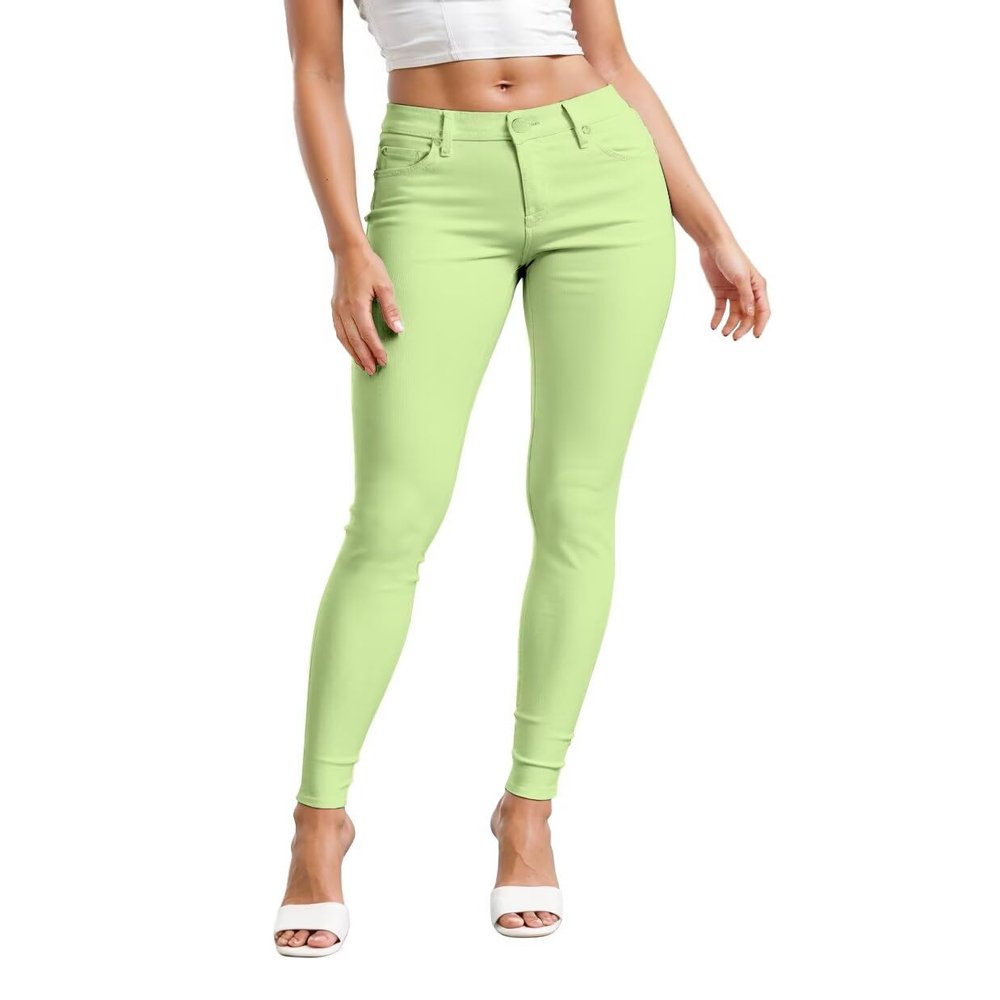 Hybrid & Company Womens Hyper Ultra Stretch Comfy Skinny Leg Work Casual Pants P44876SK Lime L