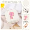 URSKYTOUS Travel Jewelry Case For Women Girls Jewelry Box Mini Jewelry Organizer Holder for Women Portable Personalized Teens Girls Birthday Gifts for Friends Sister Mom Bridesmaid HerWhite P view 3