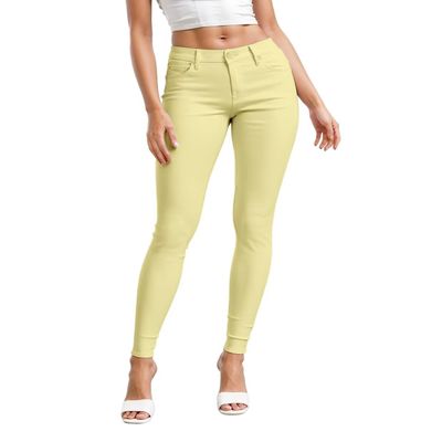 Hybrid & Company Womens Hyper Ultra Stretch Comfy Skinny Leg Work Casual Pants P44876SK PASTELYELLOW S