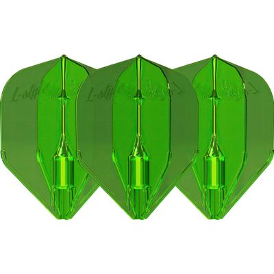 LSTYLE Dart Flights - L3 EZ Fantom Shape - Green | Set of 3 | for Soft & Steel Tip Darts