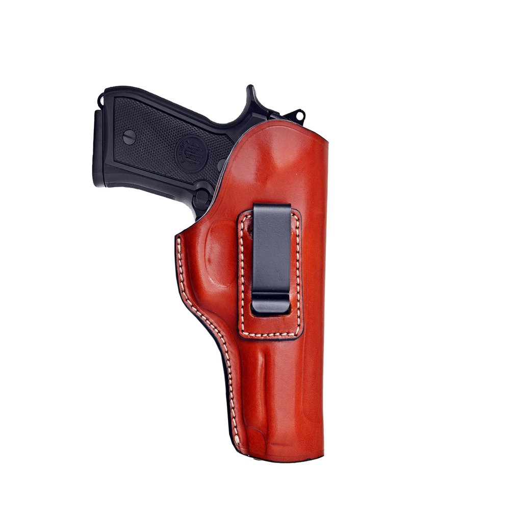 Leather Concealed Clips Carry Holster Fits Most 1911 Guns, Handmade, IWB Gun Holster, Fast Draw, Right Handed, PulsarHolster (Brown, 1911 5" Barrel)