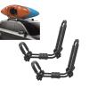 Kayak Roof Rack, Universal Adjustable Folding J Bar Car Roof Rack with 4 pcs Tie Down Straps, J Bar Kayak Rack Car Roof Top Carrier for Boat SUV Truck Van Car view 3