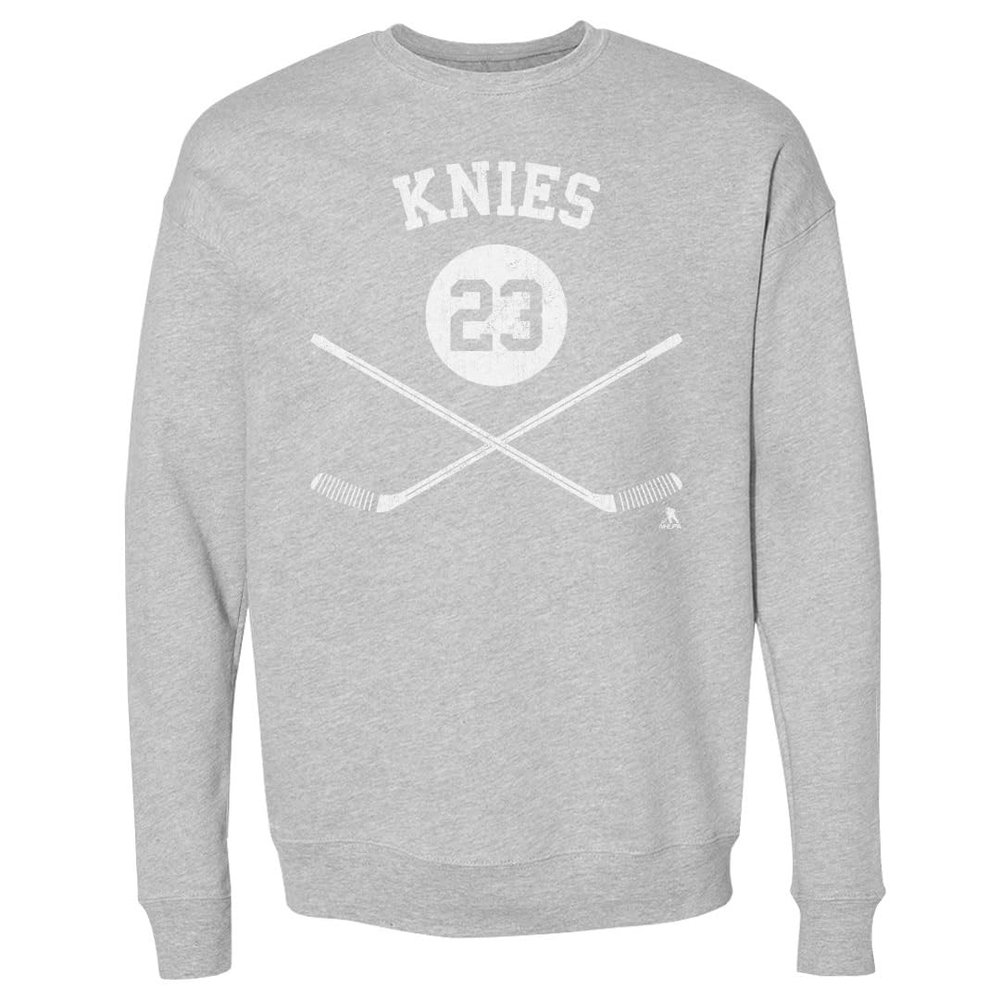 500 LEVEL Matthew Knies Sweatshirt (Crew Sweatshirt, XX-Large, Heather Gray) - Matthew Knies Toronto Sticks WHT