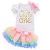 Acwssit Half Way To One Birthday 6 Month Birthday Baby Girl Outfit Half Year Tutu Clothes White Bodysuit Rainbow Skirt 6 Months view 1