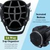 Goplus Golf Cart Bag with 14-Way Top Dividers, Golf Club Bag with 7 Zippered Pockets Including Cooler Bag, Rain Hood, Carry Handles, Detachable Shoulder Strap, Lightweight Golf Bag for Men Women view 2
