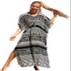Ailaoyou Women Tie-dye Print Cover Up V Neck Batwing Sleeve Moo Moo for Women Plus Size Beach Kaftan House Dresses (A0,US,Alpha,XXL,XX-Large,Regular,Regular) view 1