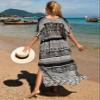 Ailaoyou Women Tie-dye Print Cover Up V Neck Batwing Sleeve Moo Moo for Women Plus Size Beach Kaftan House Dresses (A0,US,Alpha,XXL,XX-Large,Regular,Regular) view 3