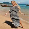 Ailaoyou Women Tie-dye Print Cover Up V Neck Batwing Sleeve Moo Moo for Women Plus Size Beach Kaftan House Dresses (A0,US,Alpha,XXL,XX-Large,Regular,Regular) view 4