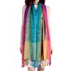 Women's Retro Vintage Pattern Tassel Poncho Shawl Cape Wraps For Women Scarfs for Women Fall Winter Scarves (E, A) view 1