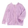 AMIMOJY Little/Big Kids Boys And Girls Long Sleeved Coral Fleece Jacket Stand Collar Zipper Stripe Pattern (Purple-1, 2-3 Years) view 1