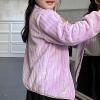 AMIMOJY Little/Big Kids Boys And Girls Long Sleeved Coral Fleece Jacket Stand Collar Zipper Stripe Pattern (Purple-1, 2-3 Years) view 4