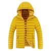 Maiyifu-GJ Hooded Down Jacket Coat for Men Lightweight Winter Warm Thicken Parka Outerwear Outdoor Overcoat for Hiking (Yellow,X-Large) view 1