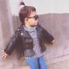 AMIMOJY Toddler Outwear Baby Coat Clothes Winter Girls Kids Autumn Leather Turn Down Jacket Short Girls (Black-3, 12-18 Months) view 2