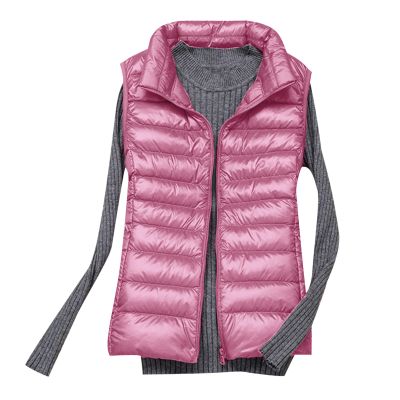 Womens Vests Puffer Jackets Sleeveless Winter Coats Warm Stand Collar Lightweight Quilted Jackets Casual Down Coat Vest