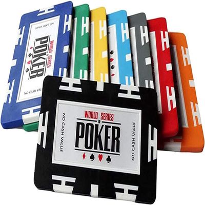 Yarsanor 29 Gram Poker Chips Counting Game Chips, 25PCS ABS European Rectangular Poker Poker Set Texas Holdem Blackjack, Monte Carlo Gambling Chips (Color : Gray, Size : 50PCS)