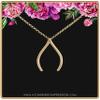 A Charmed Impression Gold Wishbone Ring Holder Necklace view 1
