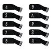 LeFeng 10 Pieces 4-9/A/P/S/X Knitted Golf Iron Head Covers Set Lightweight and Durable Material Multiple Patterns Golf Club Head Covers (Black) view 2