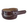 CTM Kid's Leather 1 inch Dress Belt with Square Buckle, Xlarge, Brown view 1