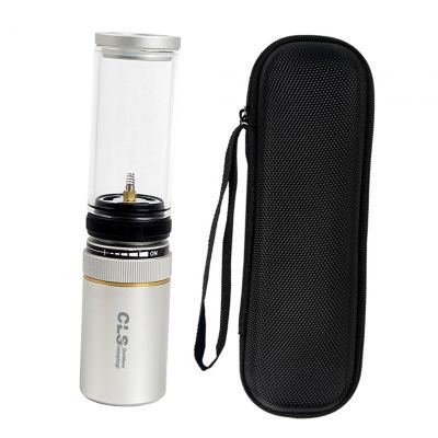 Esquirla Outdoor Gas Tank Lamp, Camping Light, Windproof Tent Gas Lantern, Camping Gas Lamp for BBQ, Picnic, Camping, Trekking, Silver Gray