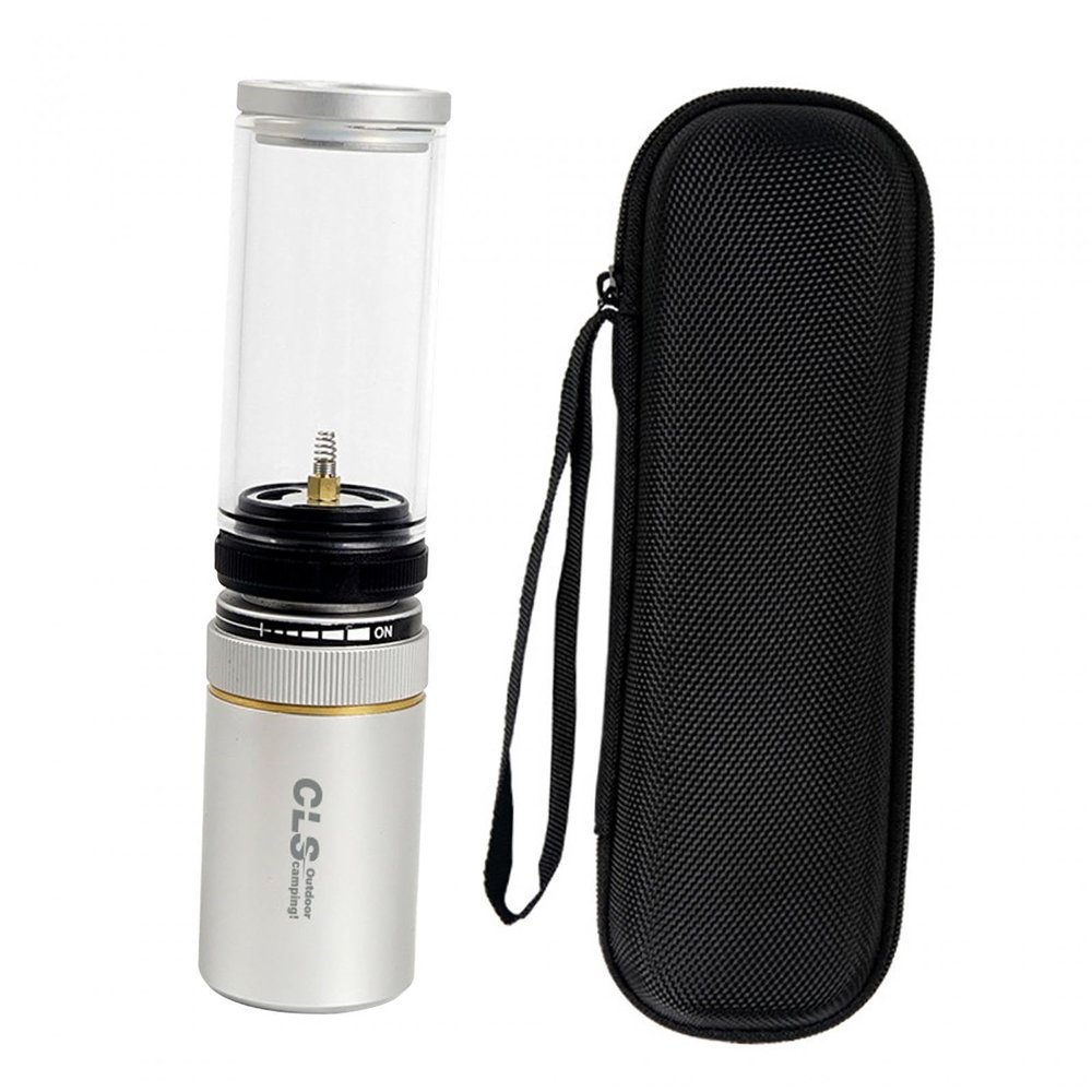 Esquirla Outdoor Gas Tank Lamp, Camping Light, Windproof Tent Gas Lantern, Camping Gas Lamp for BBQ, Picnic, Camping, Trekking, Silver Gray
