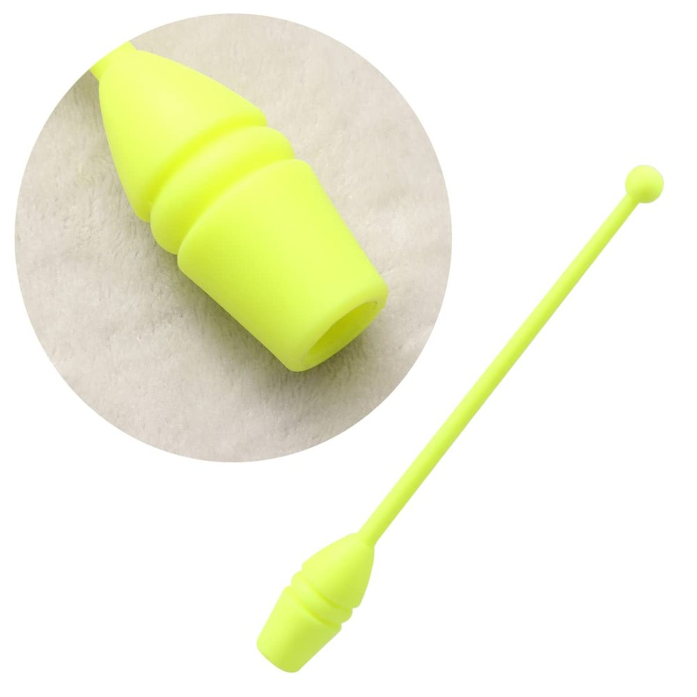 FOYTOKI 1pair Artistic Gymnastics Stick Rhythmic Dance Fitness Equipment for Boy Girl Adults Yellow Sticks for Dance Gymnastics Parties