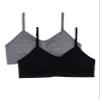 Maidenform Girls Seamless Ruched Crop Bra, 2-Pack, Black/H Grey, Small view 1