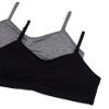 Maidenform Girls Seamless Ruched Crop Bra, 2-Pack, Black/H Grey, Small view 2