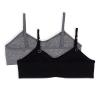 Maidenform Girls Seamless Ruched Crop Bra, 2-Pack, Black/H Grey, Small view 3