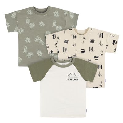 Gerber Baby Boys' 3-Pack Short Sleeve Pocket Tees, Stay Cool, 18 Months