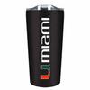 Campus Colors College Stainless Steel, Double Walled, Vacuum Insulated, Reusable Collegiate Tumbler with Slider-Top Lid for Travel, Sports, and Coffee, 18 oz (Miami Hurricanes - Black) view 1
