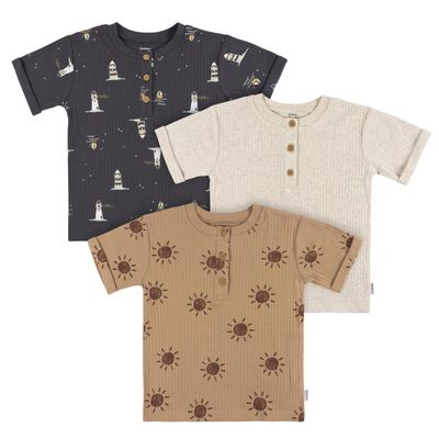 Gerber Baby Boys' 3-Pack Short Sleeve Pocket Tees, Sun, 18 Months
