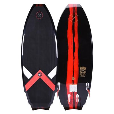 Hyperlite Wingman 4.4 Wakesurf Board - Handmade Epoxy - EPS Core with Wood Stringer & Epoxy Resin - Single Concave Base with Vented Tail Channels