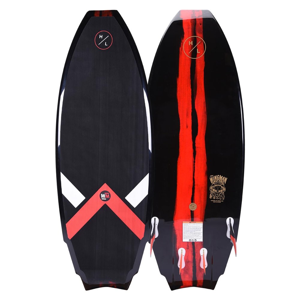 Hyperlite Wingman 4.4 Wakesurf Board - Handmade Epoxy - EPS Core with Wood Stringer & Epoxy Resin - Single Concave Base with Vented Tail Channels
