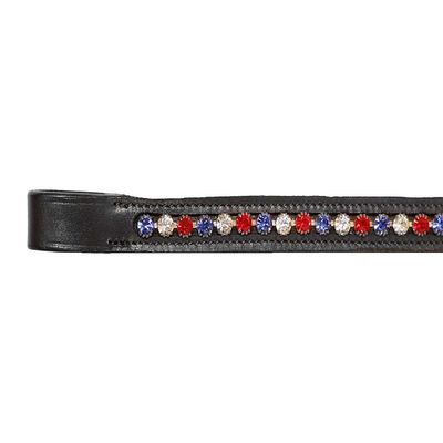 Grewal Equestrian Independent Flower Crystal Browband (Straight, Black, Cob)
