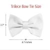 trilece Bow Ties for Men - Men's Solid Pretied Bowties for Formal Wear - Adjustable Bow Tie - White Bowtie (White) view 2